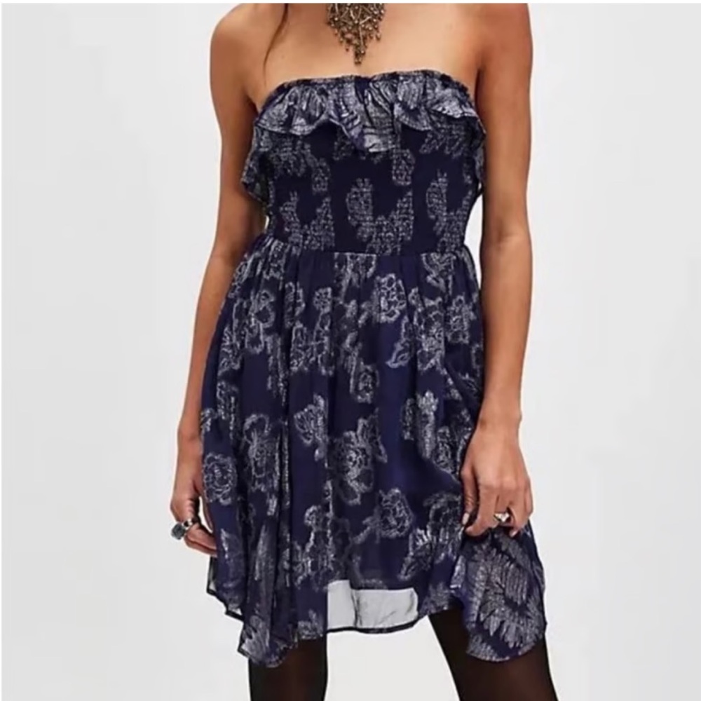Free People Gardenia Mini Ruffled Smocked Sundress NEW